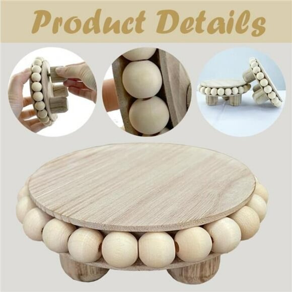 Wood Risers for Display Mini Pedestal Stand Set of 3 Farmhouse Table Decor - Picture 3 of 7